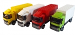 LKW rot gelb lime oder weiß mit Ladebordwand aus Lego Bausteinen